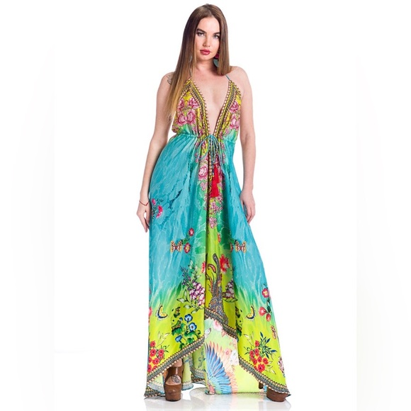 Ranees satin floral handkerchief dress nwt - Picture 1 of 3